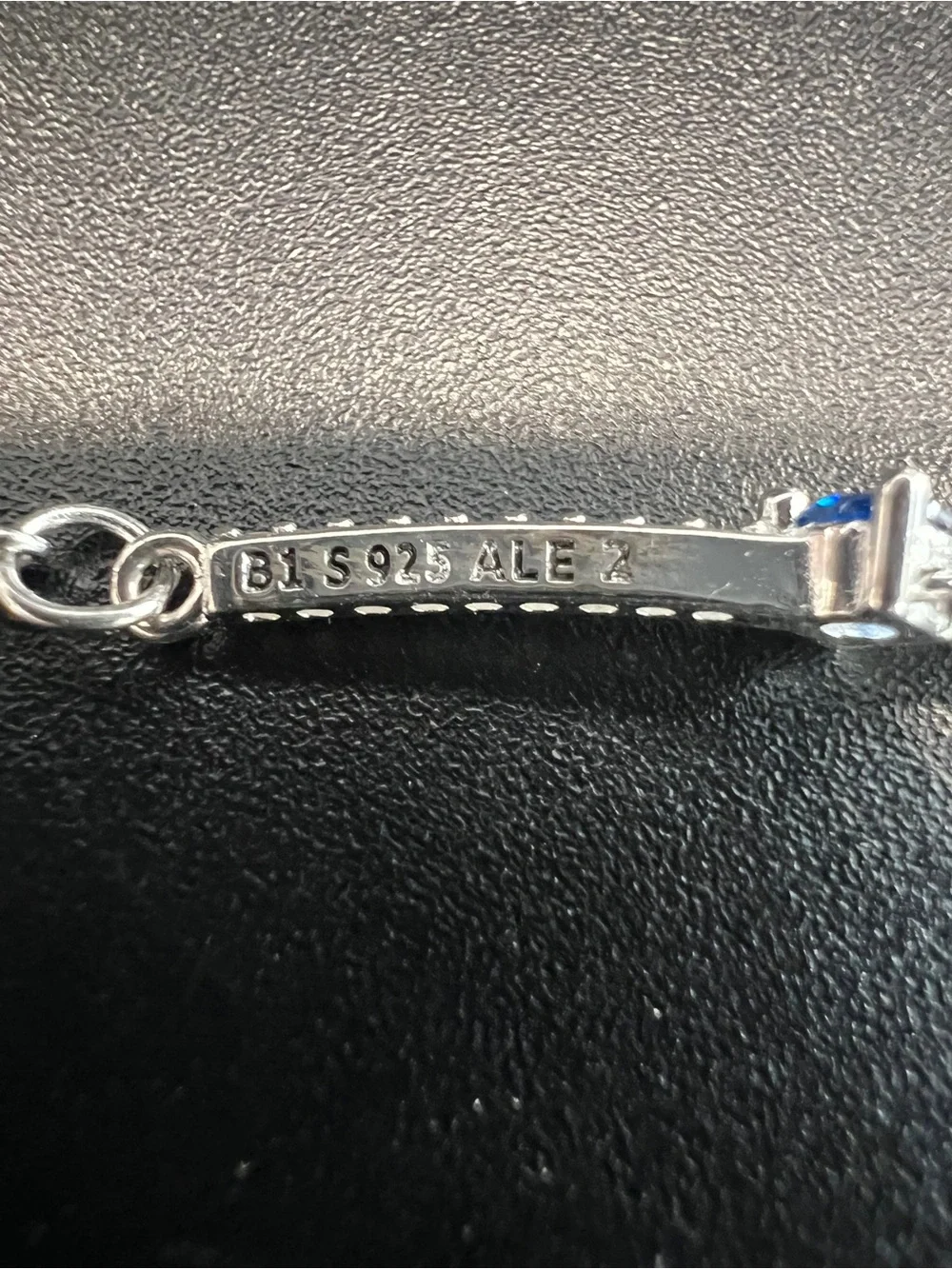Pandora Sterling Silver Blue Crystal Station Bracelet